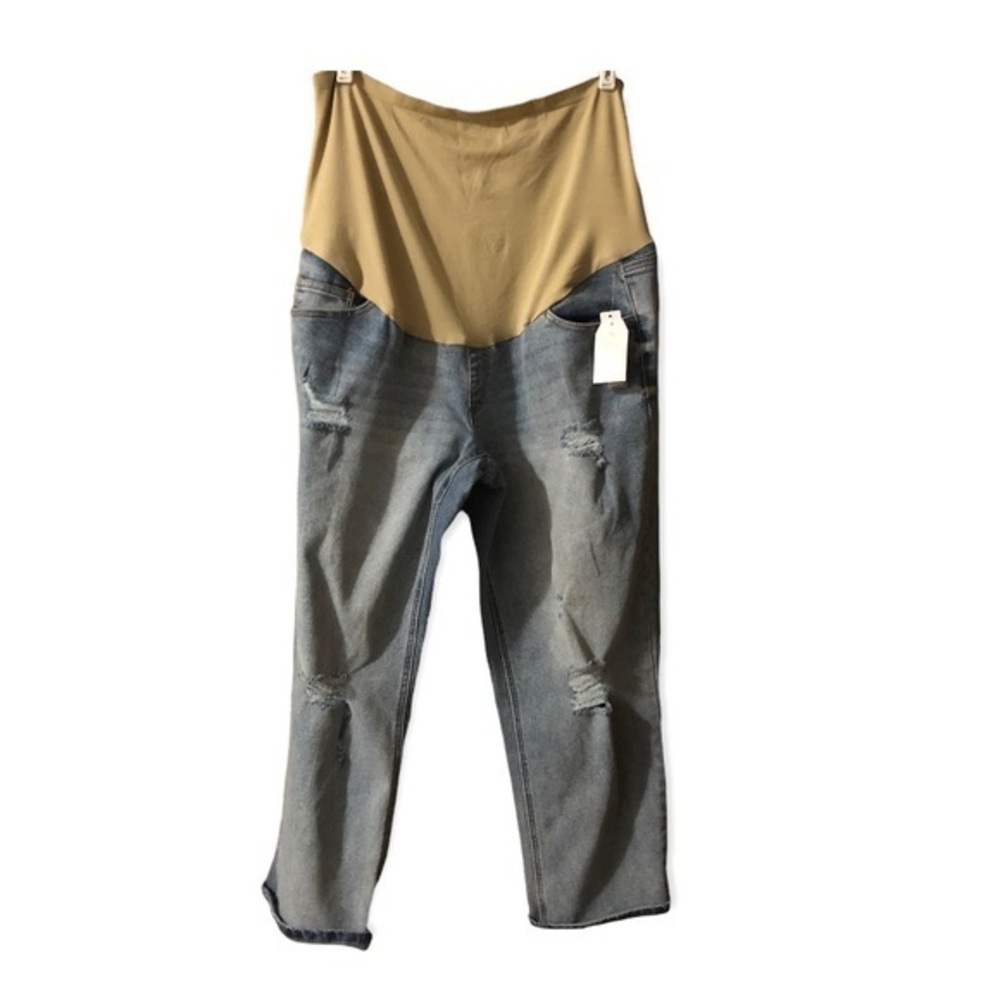 Time And Tru Maternity Distressed Jeans Size XL‎ 16-18 New With Tags Boyfriend